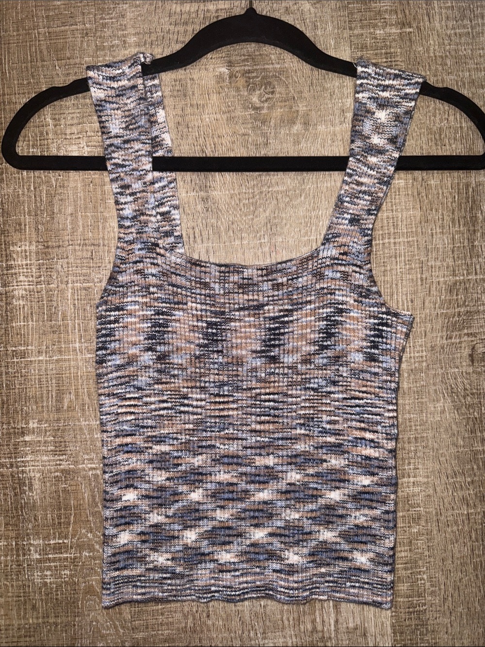 Abercrombie & Fitch Marled Knit Tank in Blue and Tan